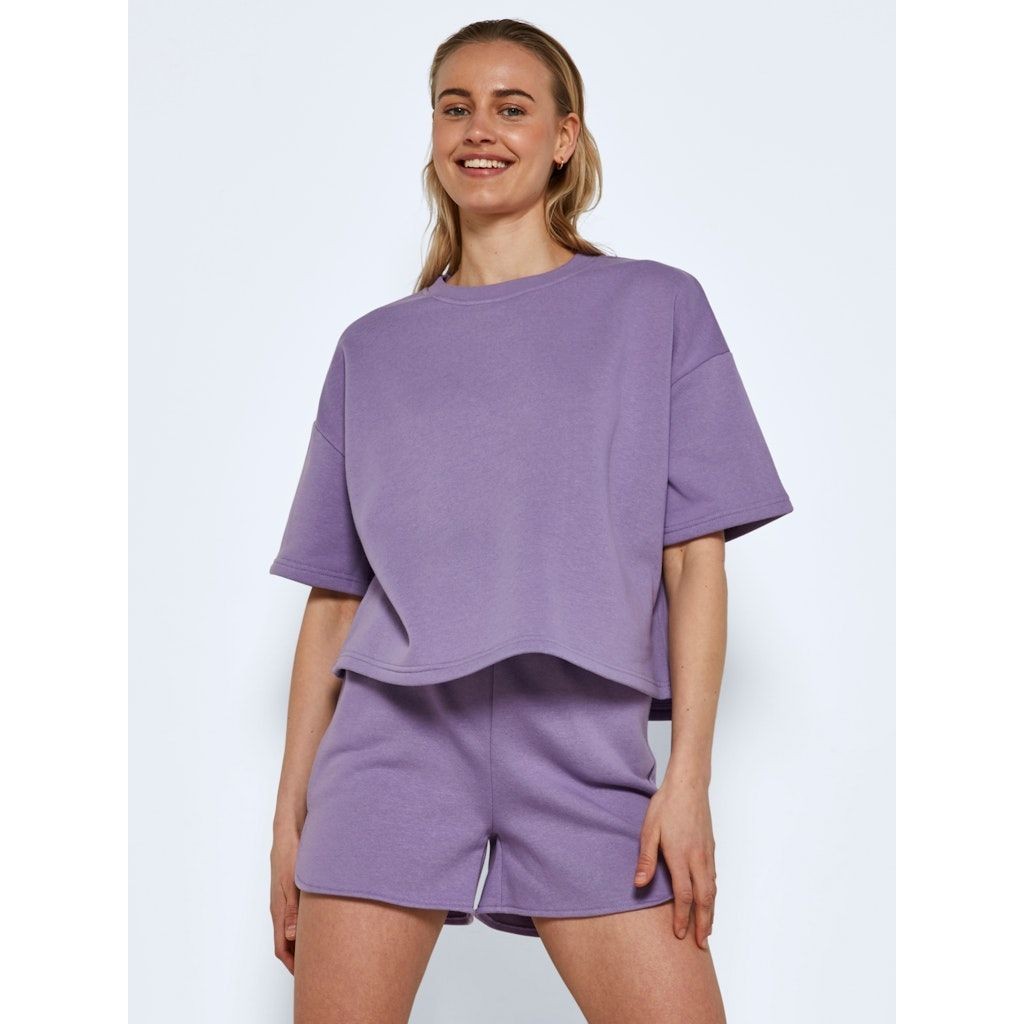 NOISY MAY Megztinis moterims, Violetinė, NMKAREN S/S O-NECK SW 5