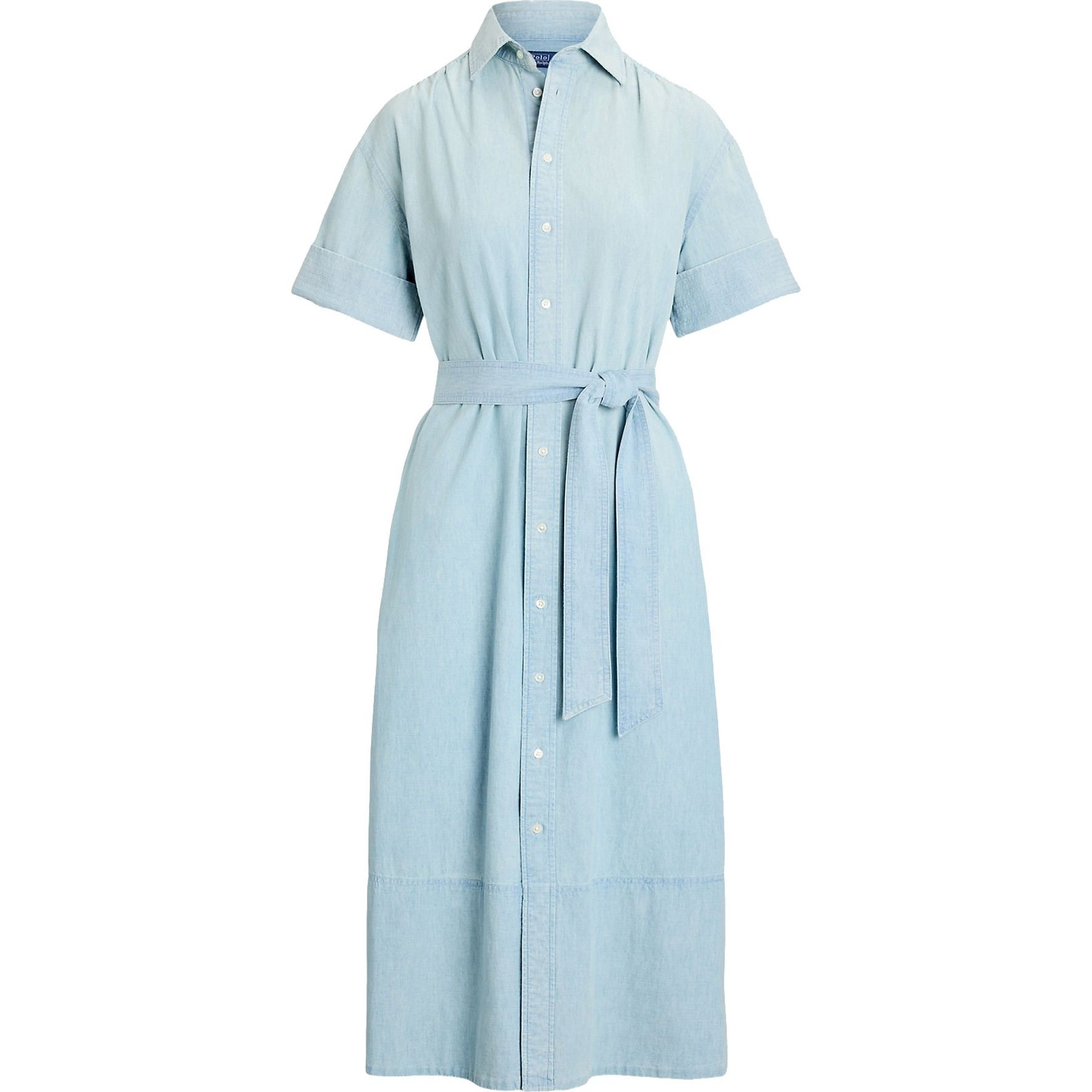 POLO RALPH LAUREN Midi suknelė moterims, Mėlyna, Short sleeve day dress