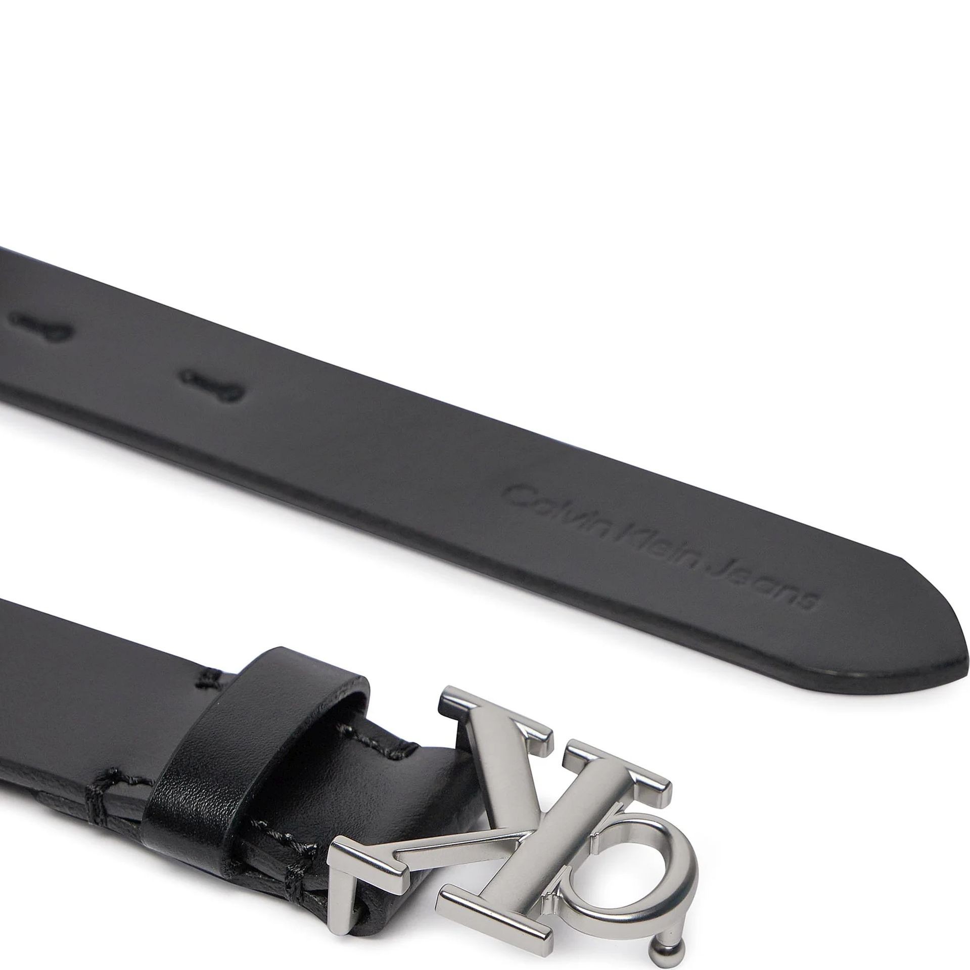 CALVIN KLEIN JEANS Diržas moterims, Juoda, Round plaque belt 25mm 2