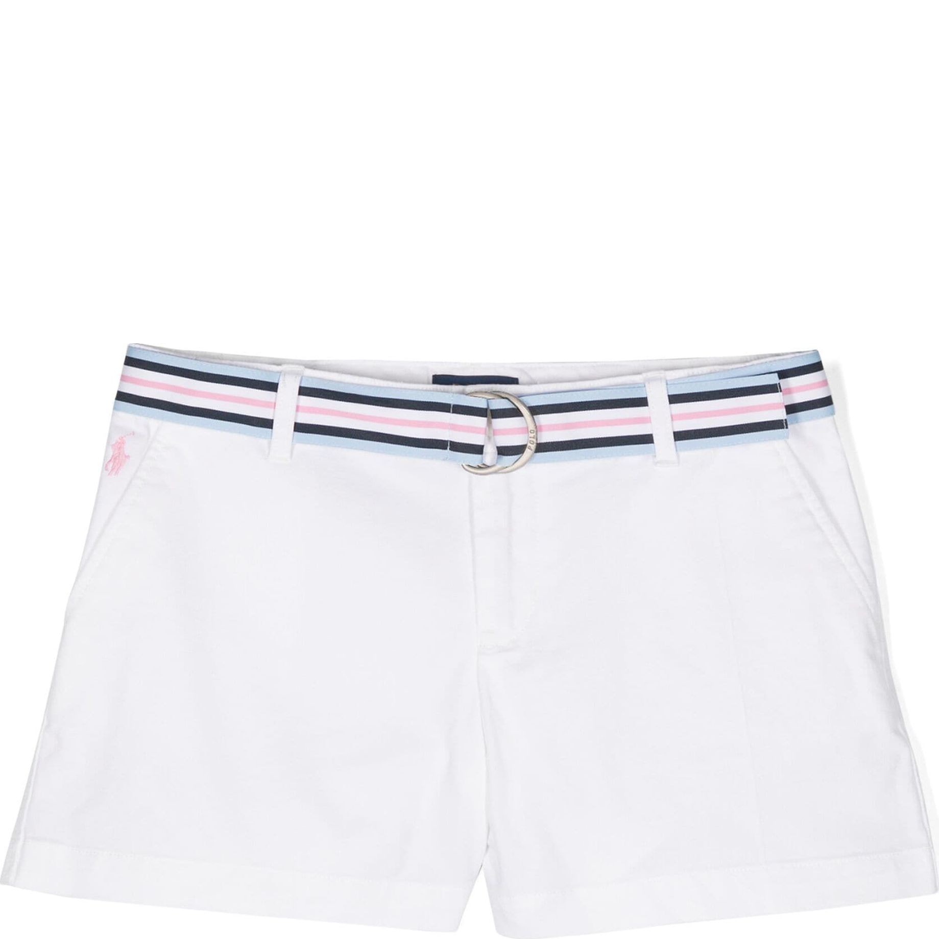 RALPH LAUREN KIDS Šortai mergaitėms, Balta, Belted stretch short (2-6x) 1