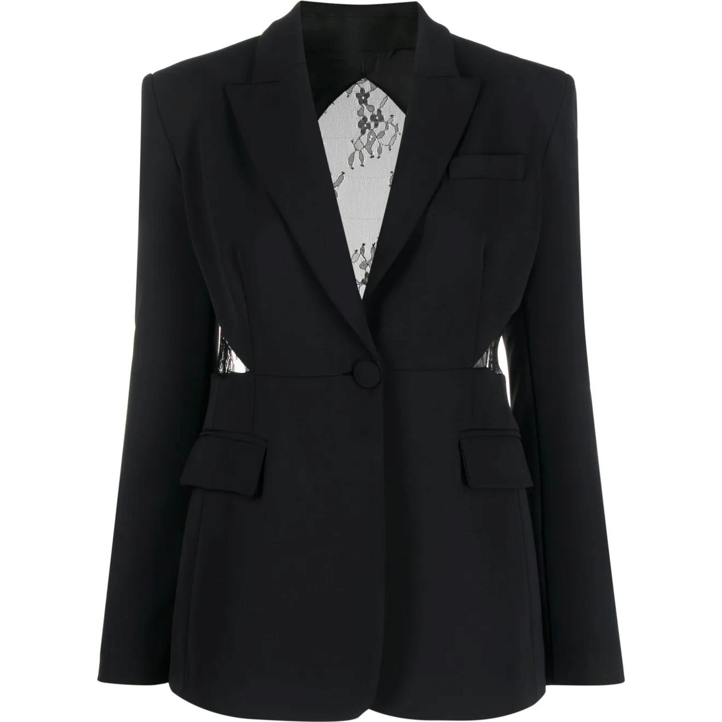PINKO Švarkas moterims, Juoda, Lace-panelled blazer