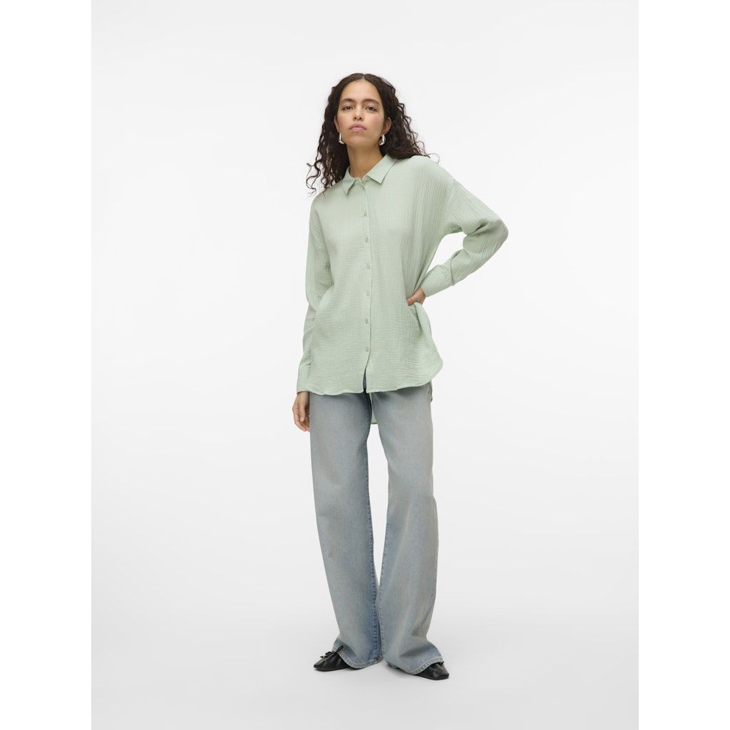 VERO MODA Marškiniai ilgomis rankovėmis moterims, Žalia, Natali loose shirt 6