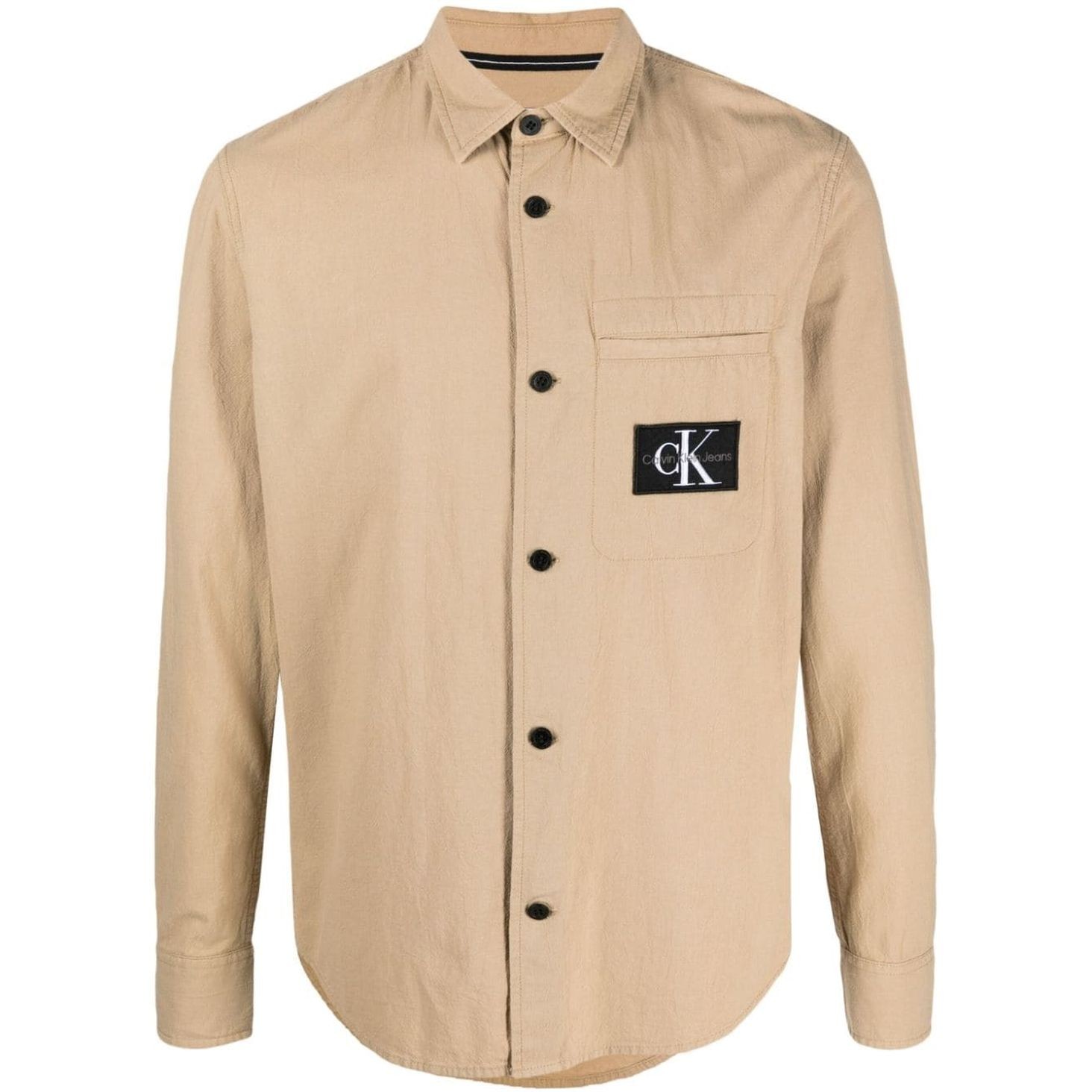 CALVIN KLEIN JEANS Marškiniai ilgomis rankovėmis vyrams, Smėlio, Textured shirt 1