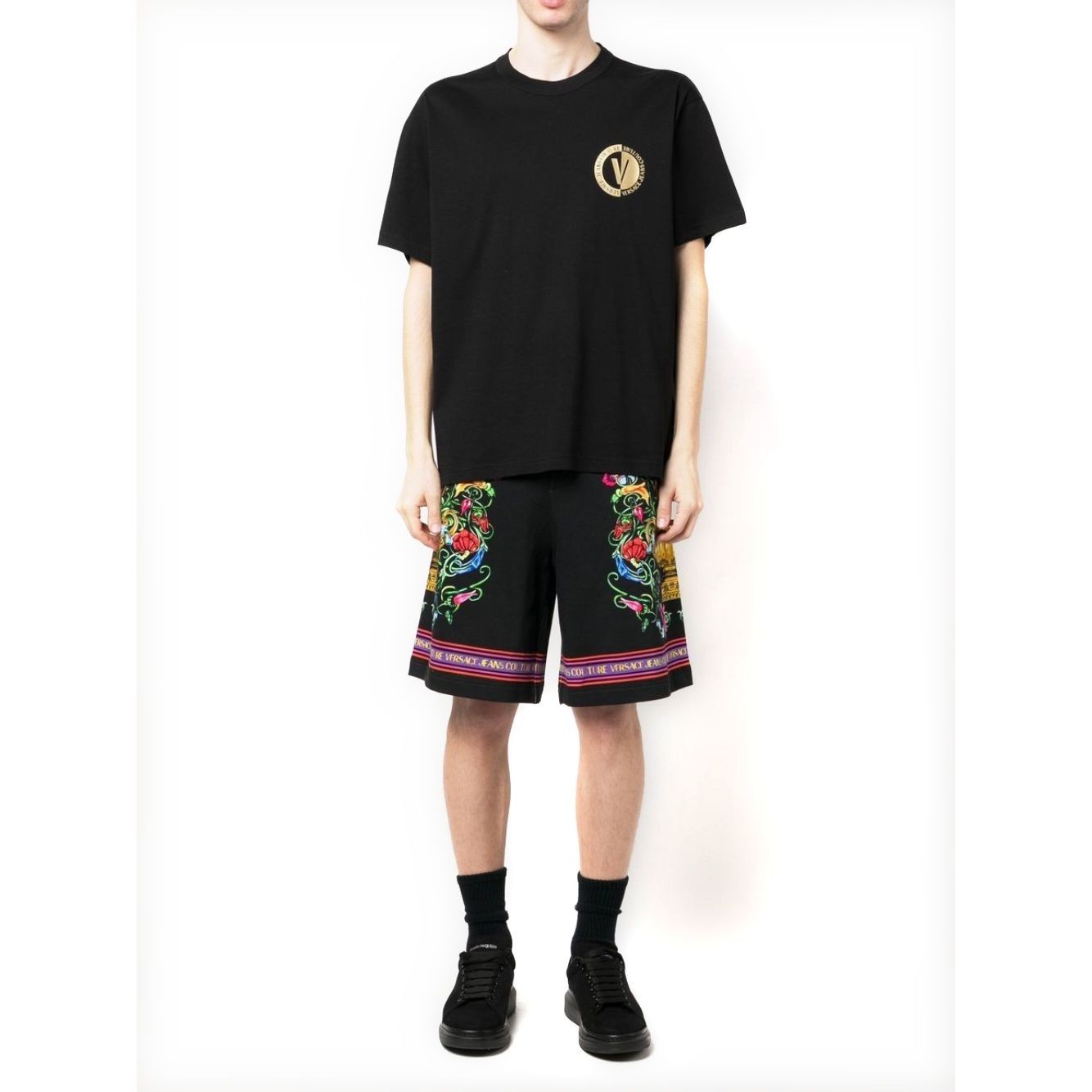 VERSACE JEANS CUTURE Marškinėliai trump. rankovėmis vyrams, Juoda, New vemblem t-shirt 3