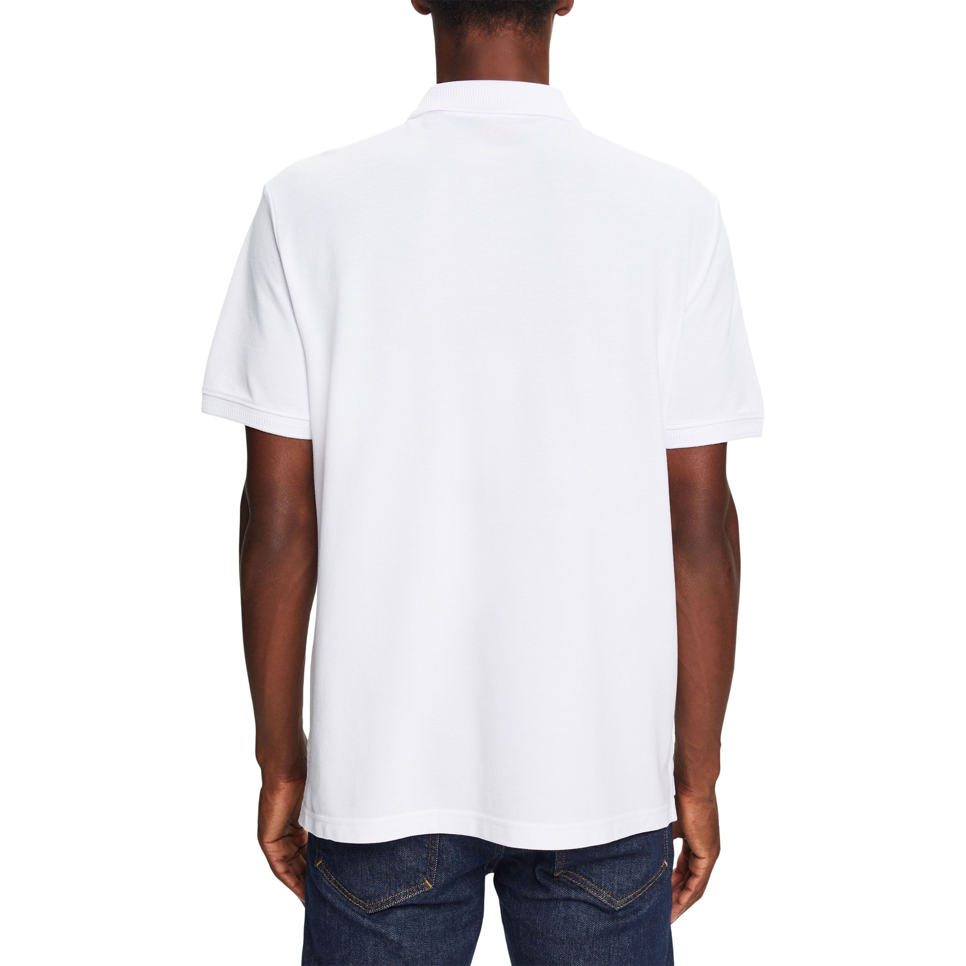 ESPRIT Polo marškiniai ilgos rank. vyrams, Balta, Cotton Pique Polo Shirt 3