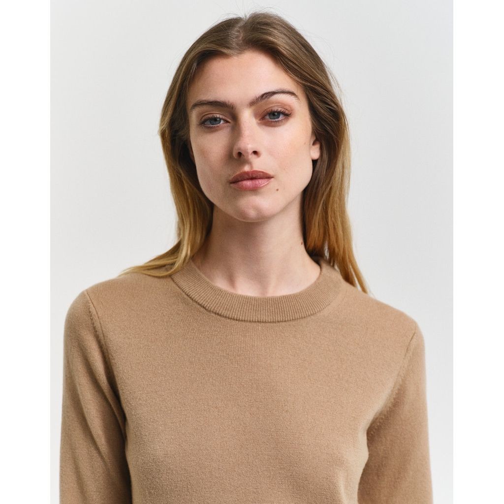 GANT Midi suknelė moterims, Ruda, Superfine lambswool dress 4