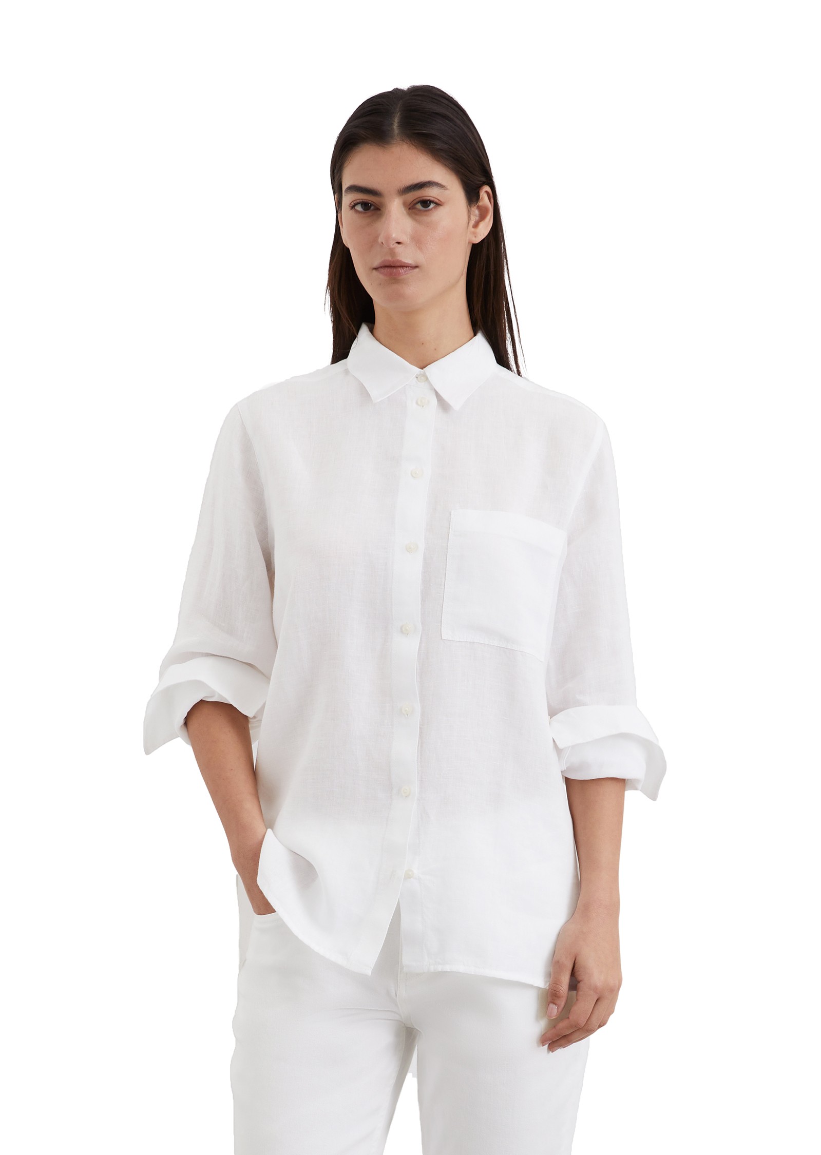 MARC O'POLO Marškiniai ilgomis rankovėmis moterims, Balta, Shirts lon 503113542427 2