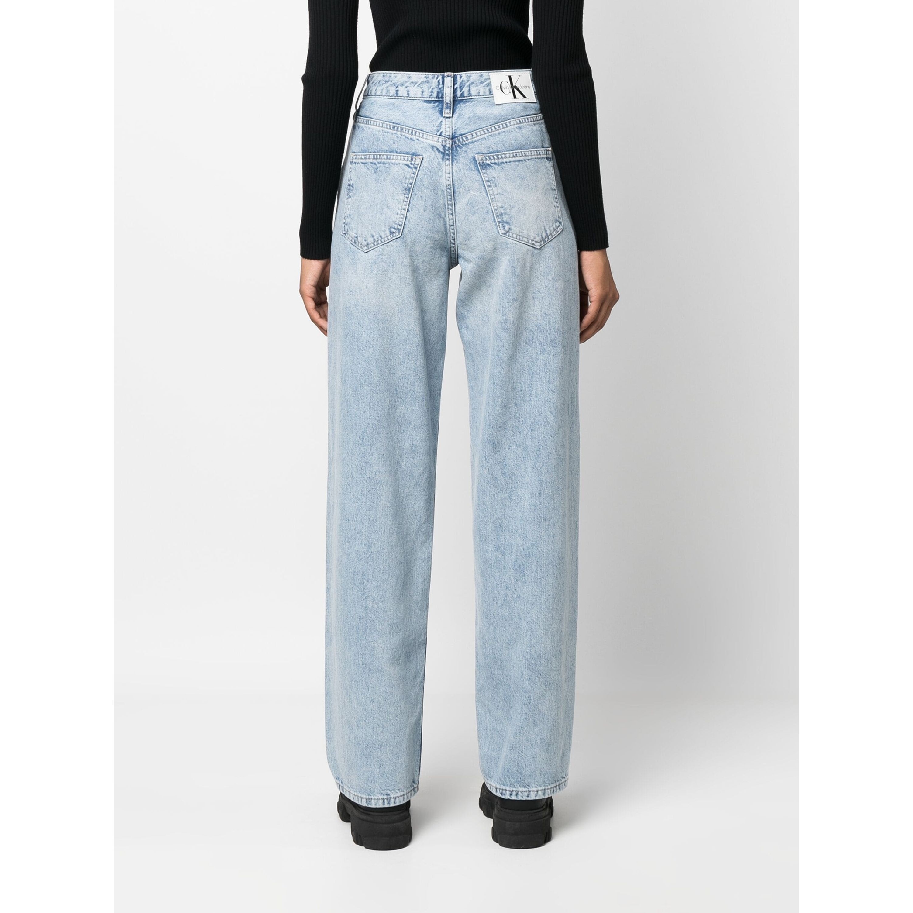 CALVIN KLEIN JEANS Tiesūs džinsai -moterims, Mėlyna, 90s straight 4