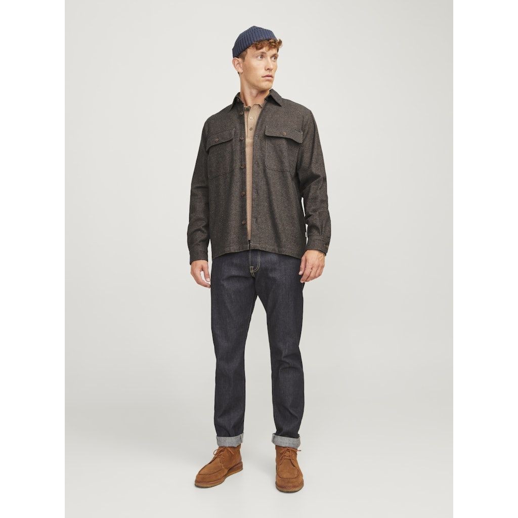 JACK & JONES Lengva striukė vyrams, Juoda, Raymond melange solid 6