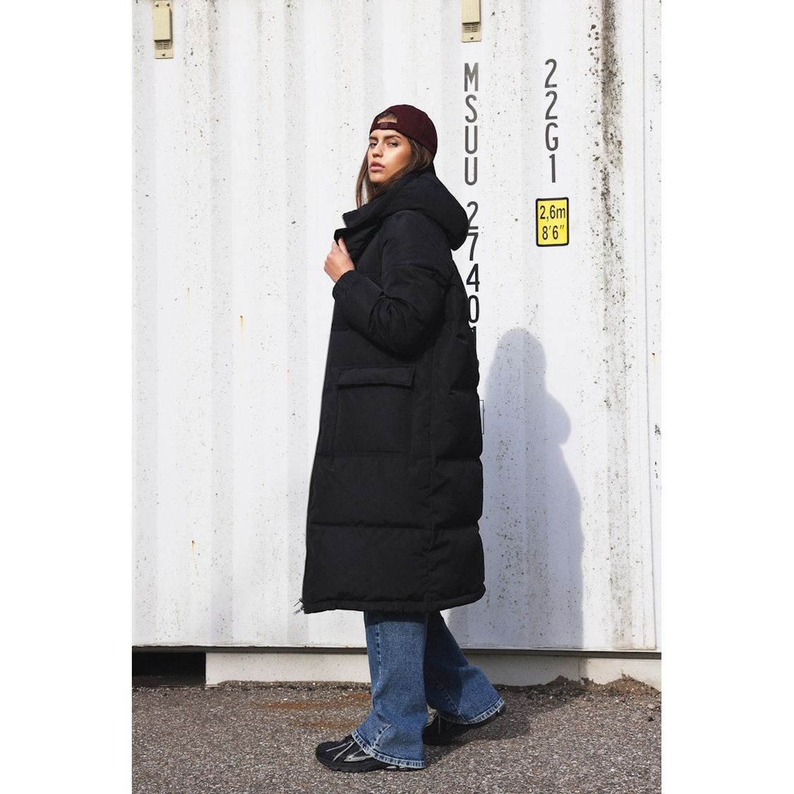 NOISY MAY Pūkinis paltas moterims, Juoda, Cerise long down jacket 3