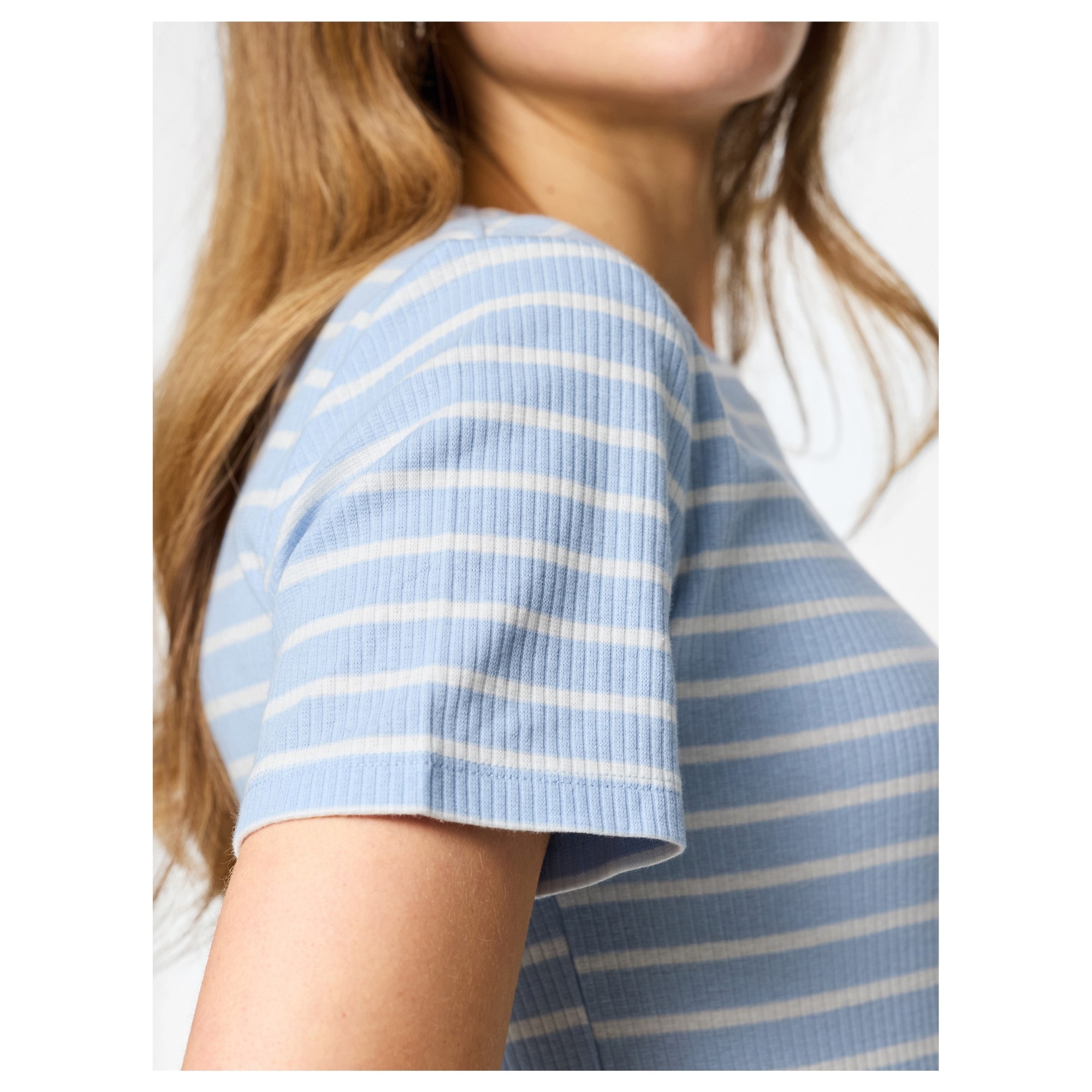 PIECES Marškinėliai moterims, Mėlyna, Ruka 2