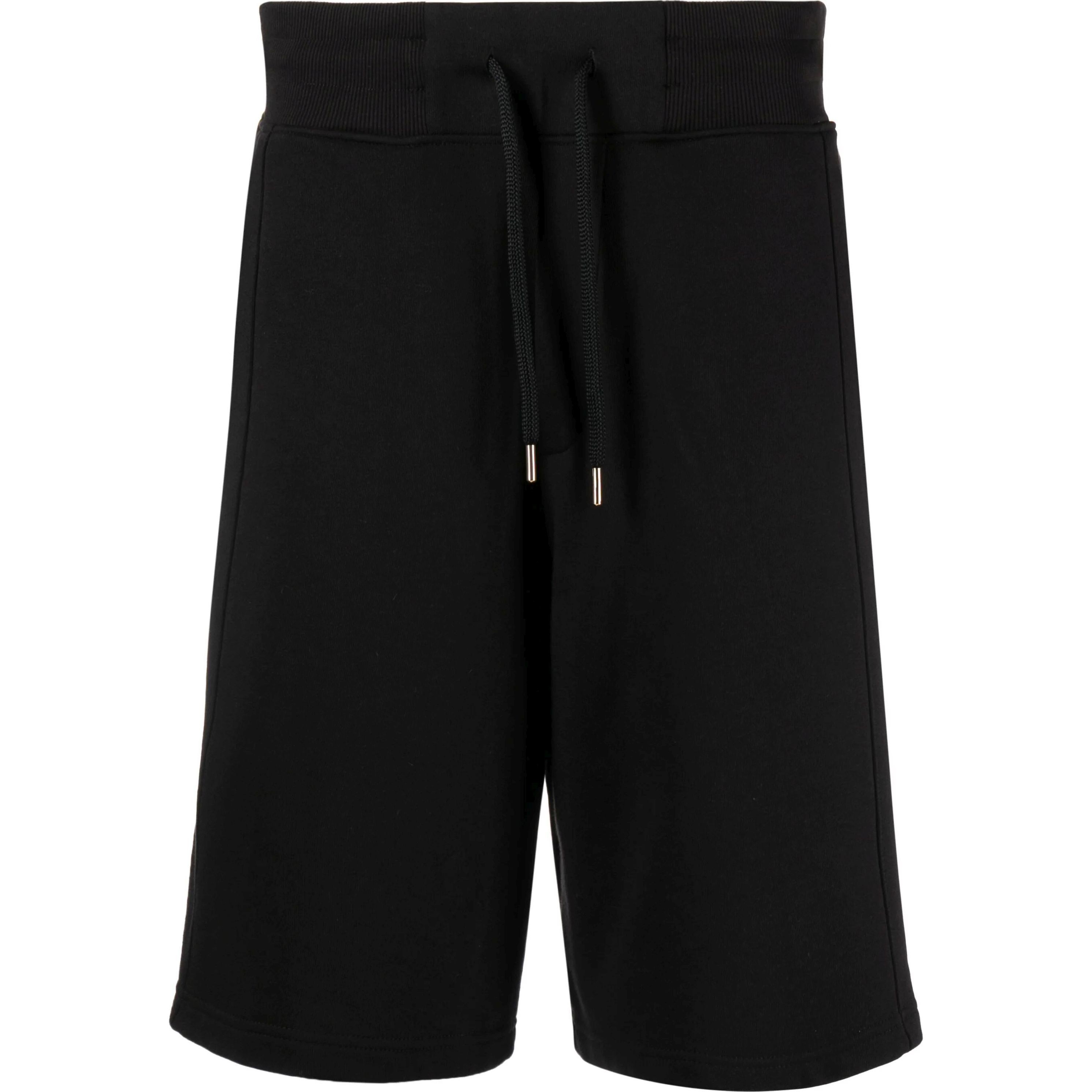 VERSACE JEANS CUTURE Šortai vyrams, Juoda, Logo cotton track shorts