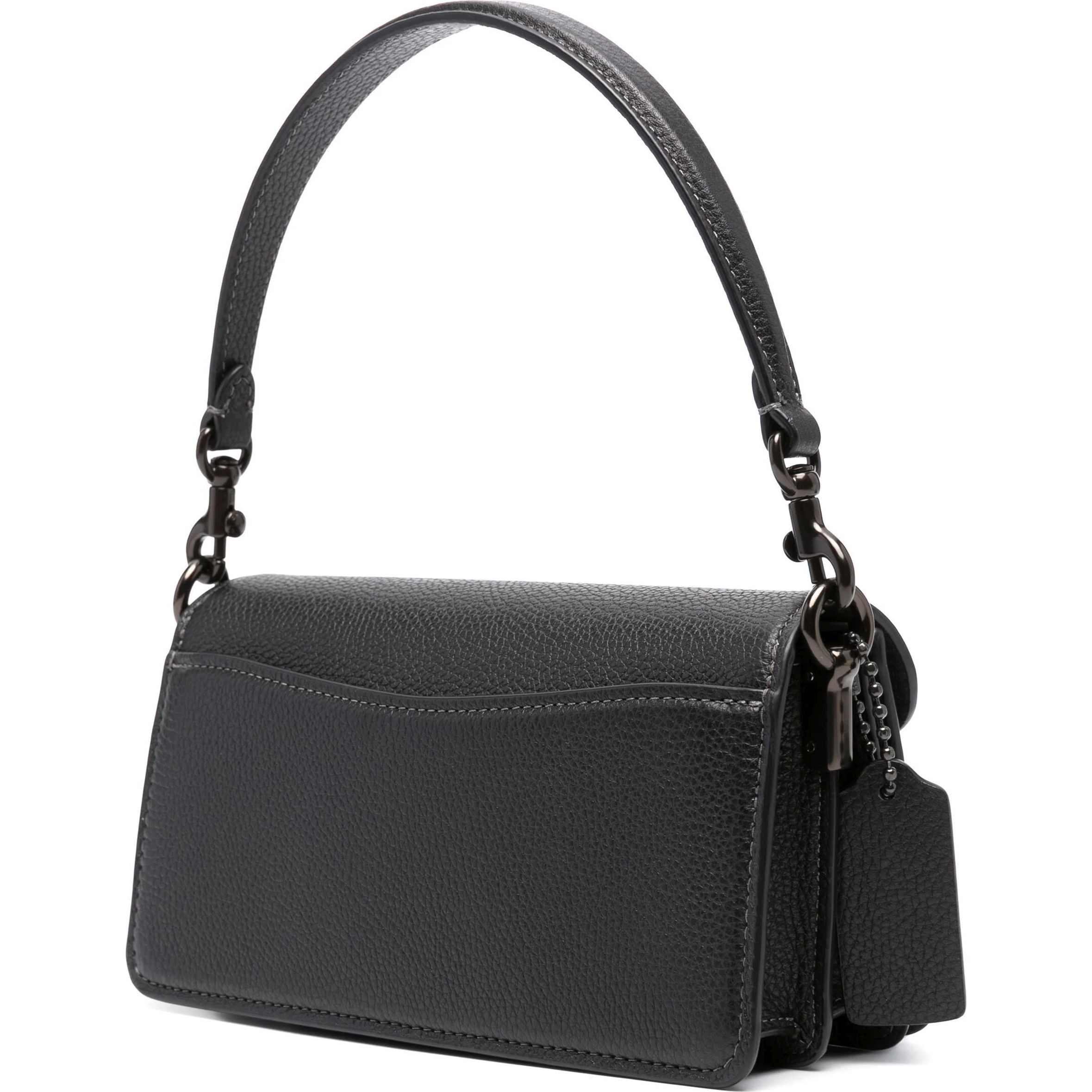 COACH Rankinė per petį moterims, Juoda, Leather tabby shoulder bag 20 2