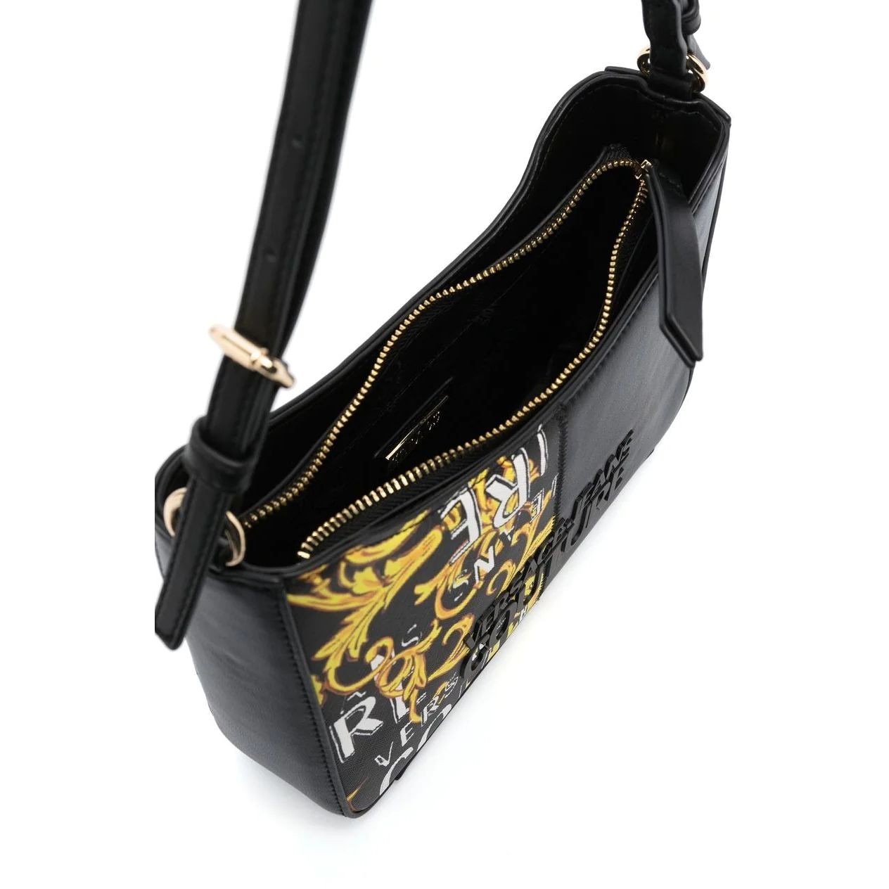 VERSACE JEANS CUTURE Rankinė - moterims, BLACK/GOLD, Range p - rock cut handbag 4