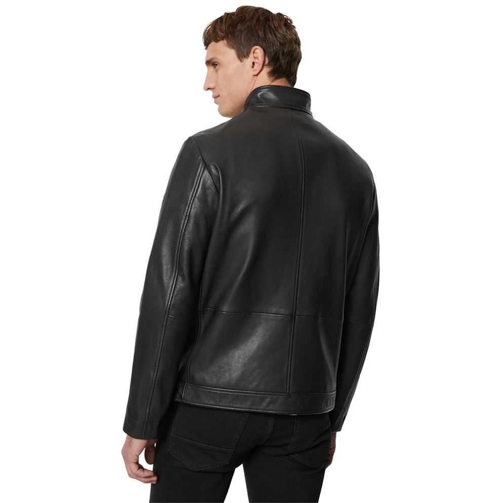 MARC O'POLO Odinė striukė vyrams, Juoda 3