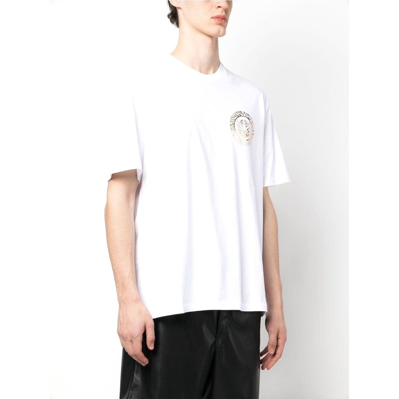 JUST CAVALLI Marškinėliai trump. rankovėmis vyrams, Balta, Round small t-shirt 2