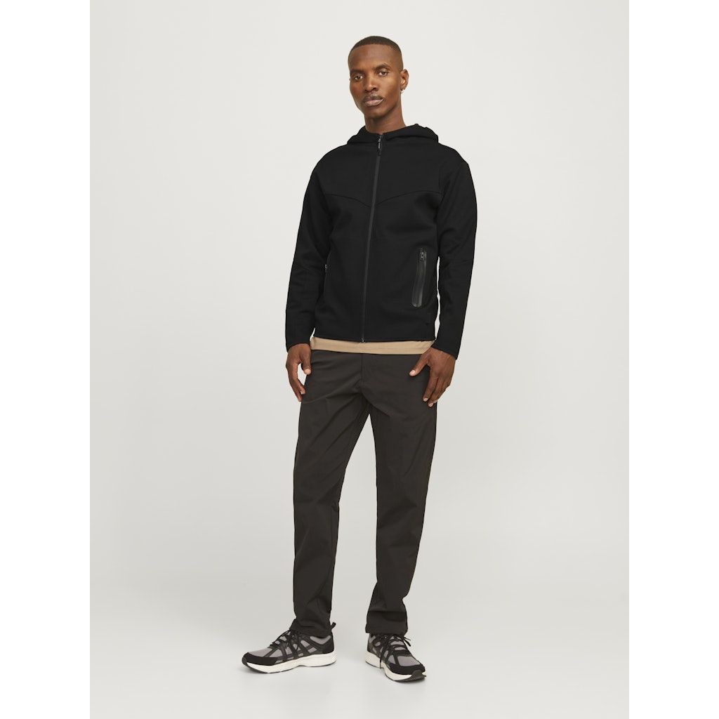 JACK & JONES Lengva striukė vyrams, Juoda, Fusion sweat zip hood 6