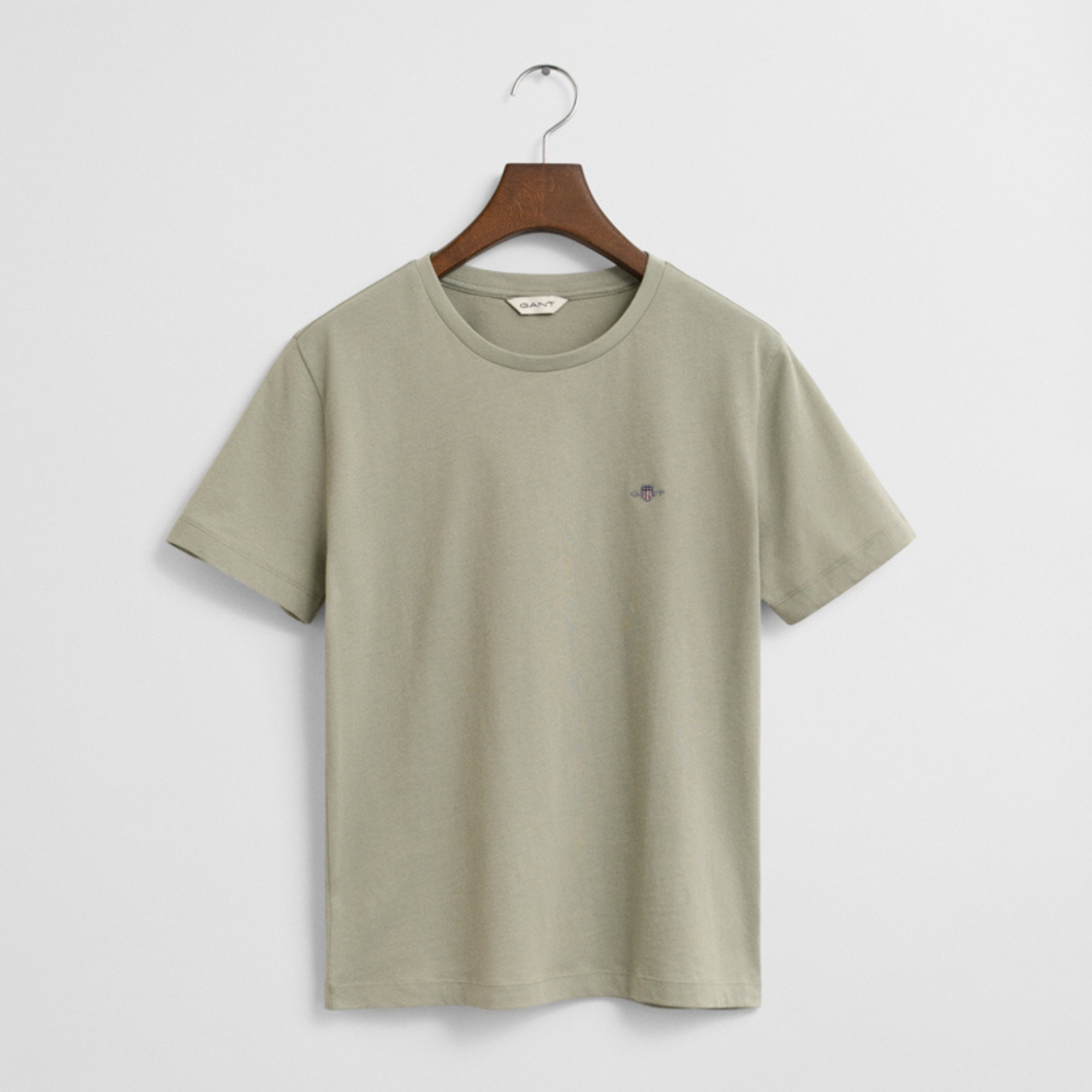 GANT Marškinėliai trump. rankovėmis moterims, Žalia, reg shield ss t-shirt