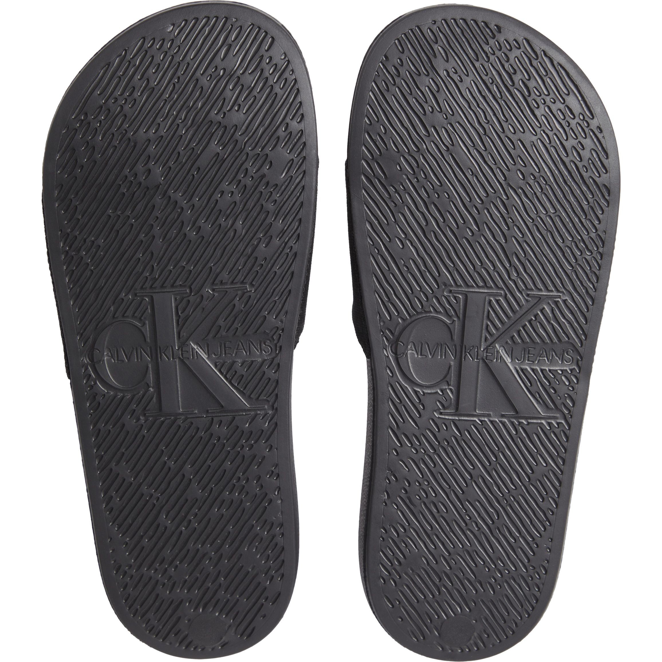 CALVIN KLEIN JEANS Guminės šlepetės moterims, Juoda, Slide monogram 5