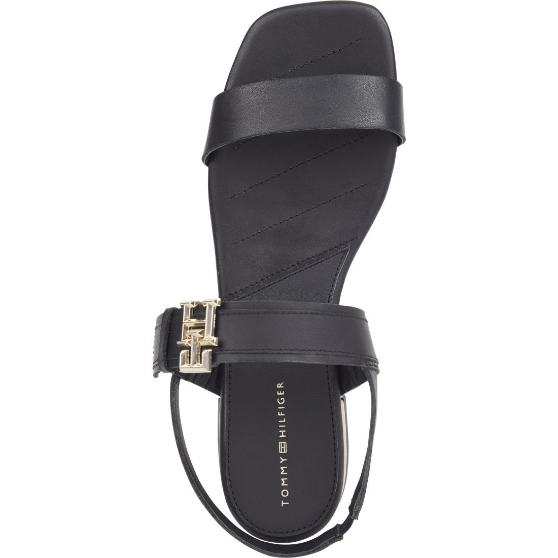 TOMMY HILFIGER Basutės moterims, Juoda, Hardware flat sandal 5