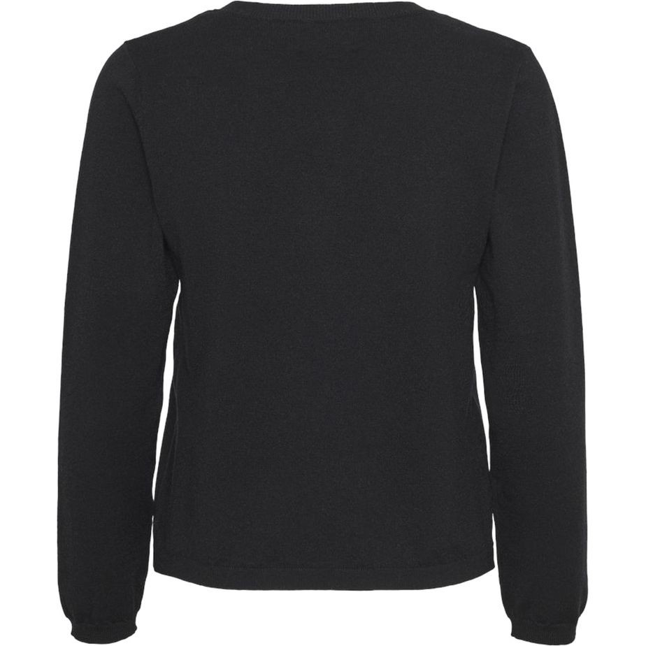 PIECES Kardiganas moterims, Juoda, Nicky o-neck knit cardigan 2