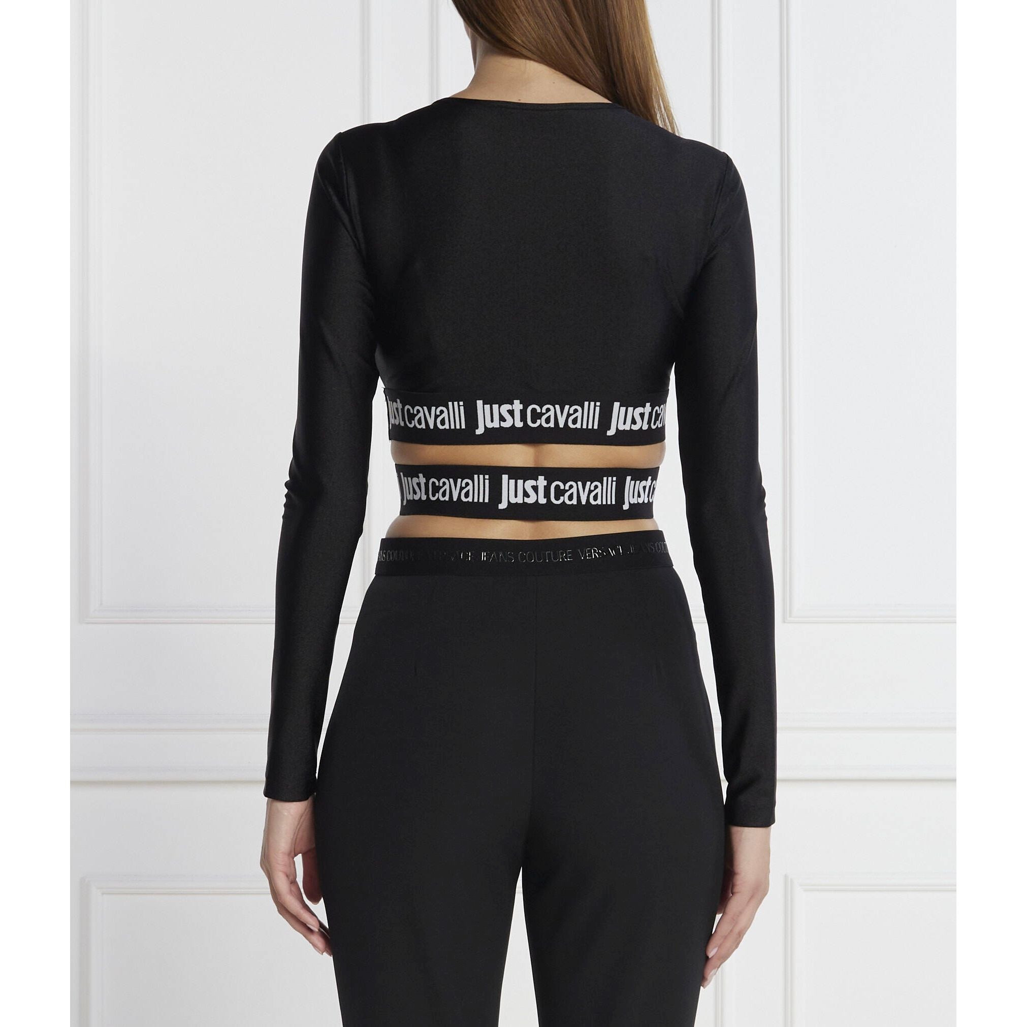 JUST CAVALLI Trumpinti marškinėliai moterims, Juoda, Long sleeve top 3