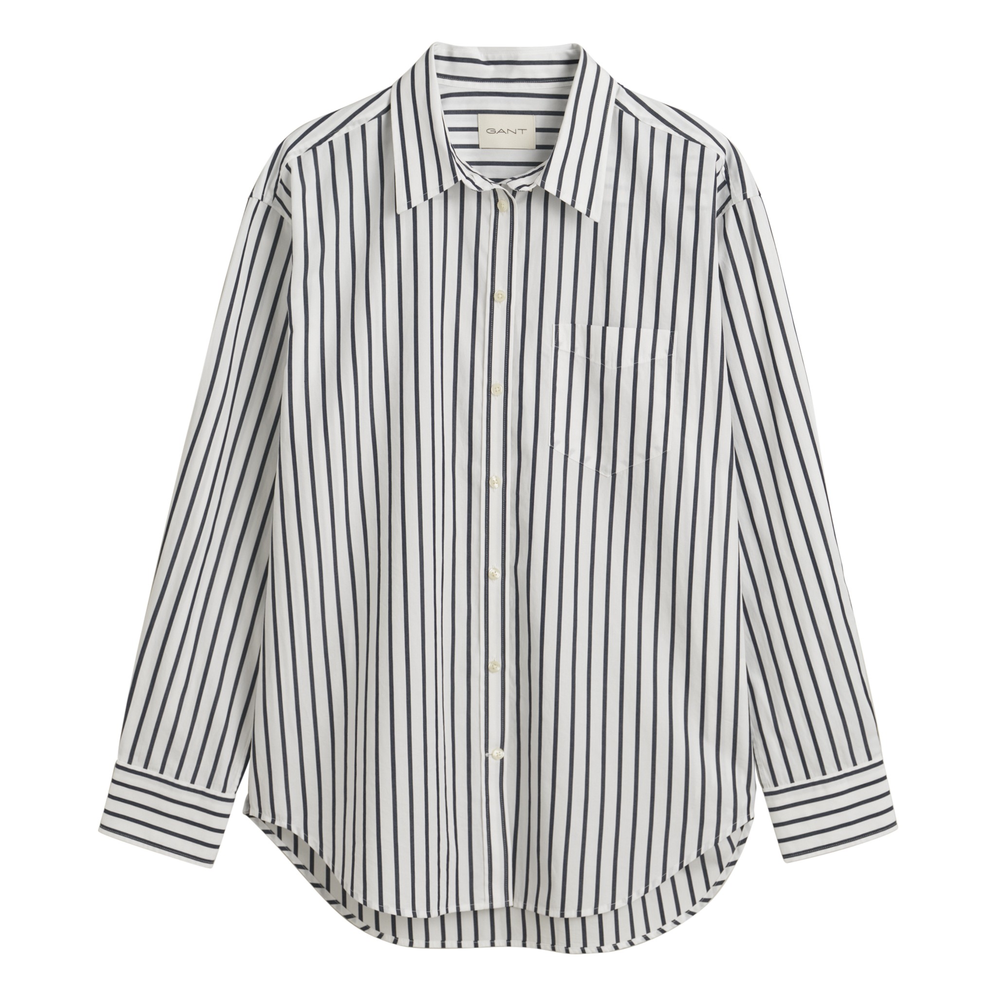 GANT Marškiniai ilgomis rankovėmis moterims, Mėlyna, reg classic poplin striped 3