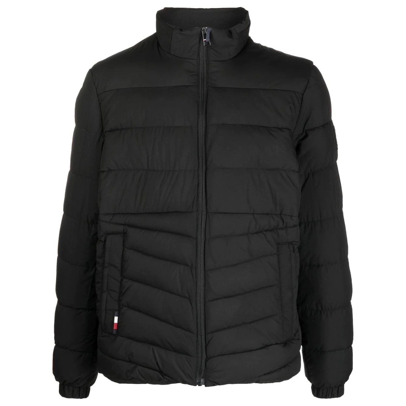 TOMMY HILFIGER Lengva striukė vyrams, Juoda, Branded stand collar jacket 1