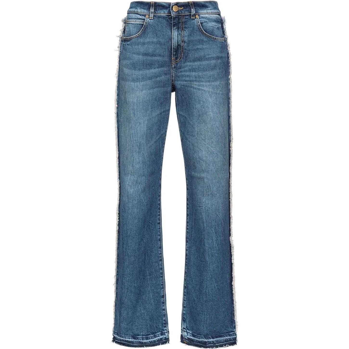 PINKO Platūs džinsai moterims, Mėlyna, Wide-leg jeans with cut-out 1