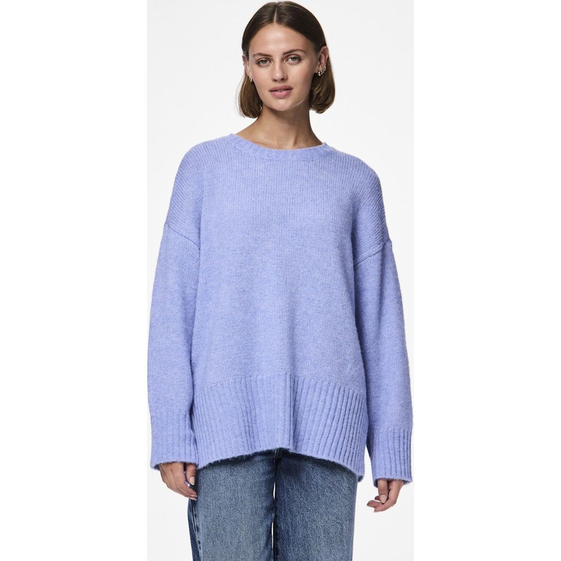 PIECES Megztinis moterims, Mėlyna, Nancy loose o-neck knit 4