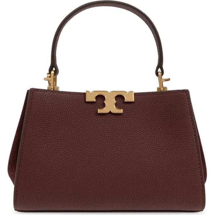 TORY BURCH Rankinė per petį moterims, Ruda, Eleanor pebbled mini satchel 2