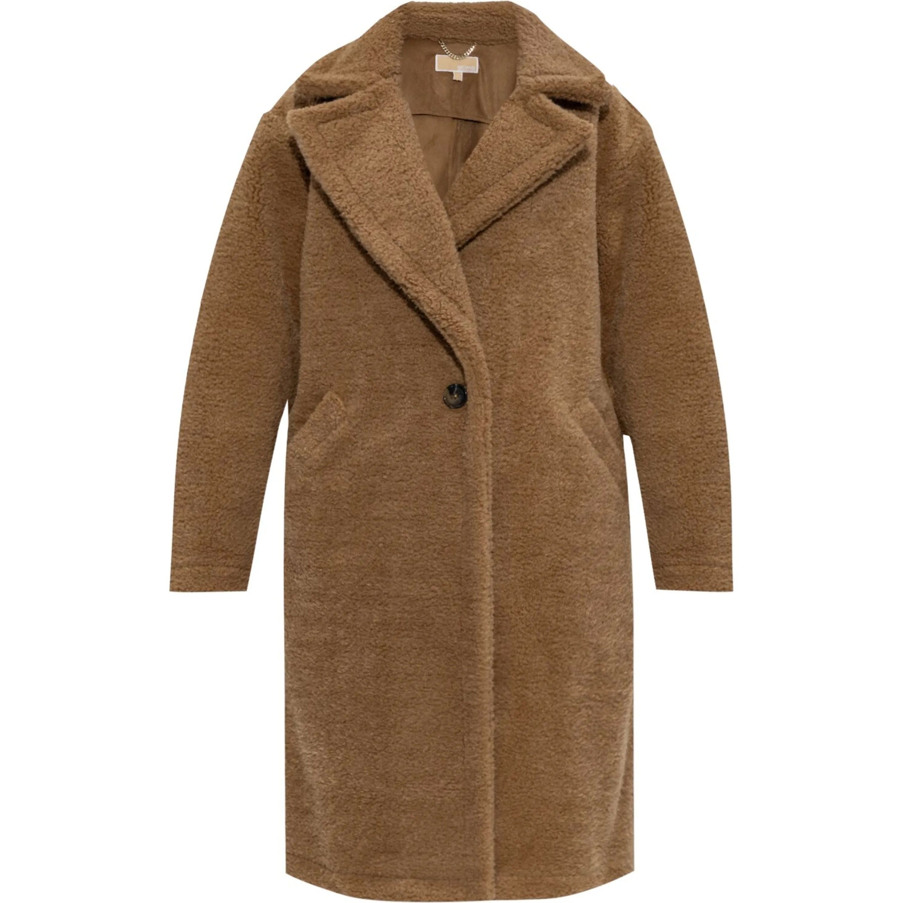MICHAEL KORS Paltas moterims, Ruda, Faux-shearling coat