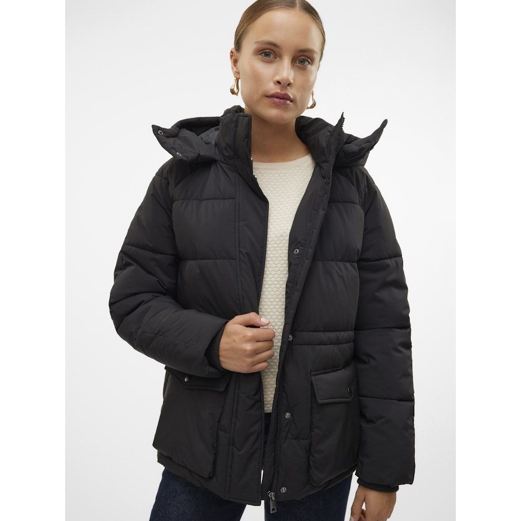 VERO MODA Pūkinė striukė moterims, Juoda, Diana jacket 5