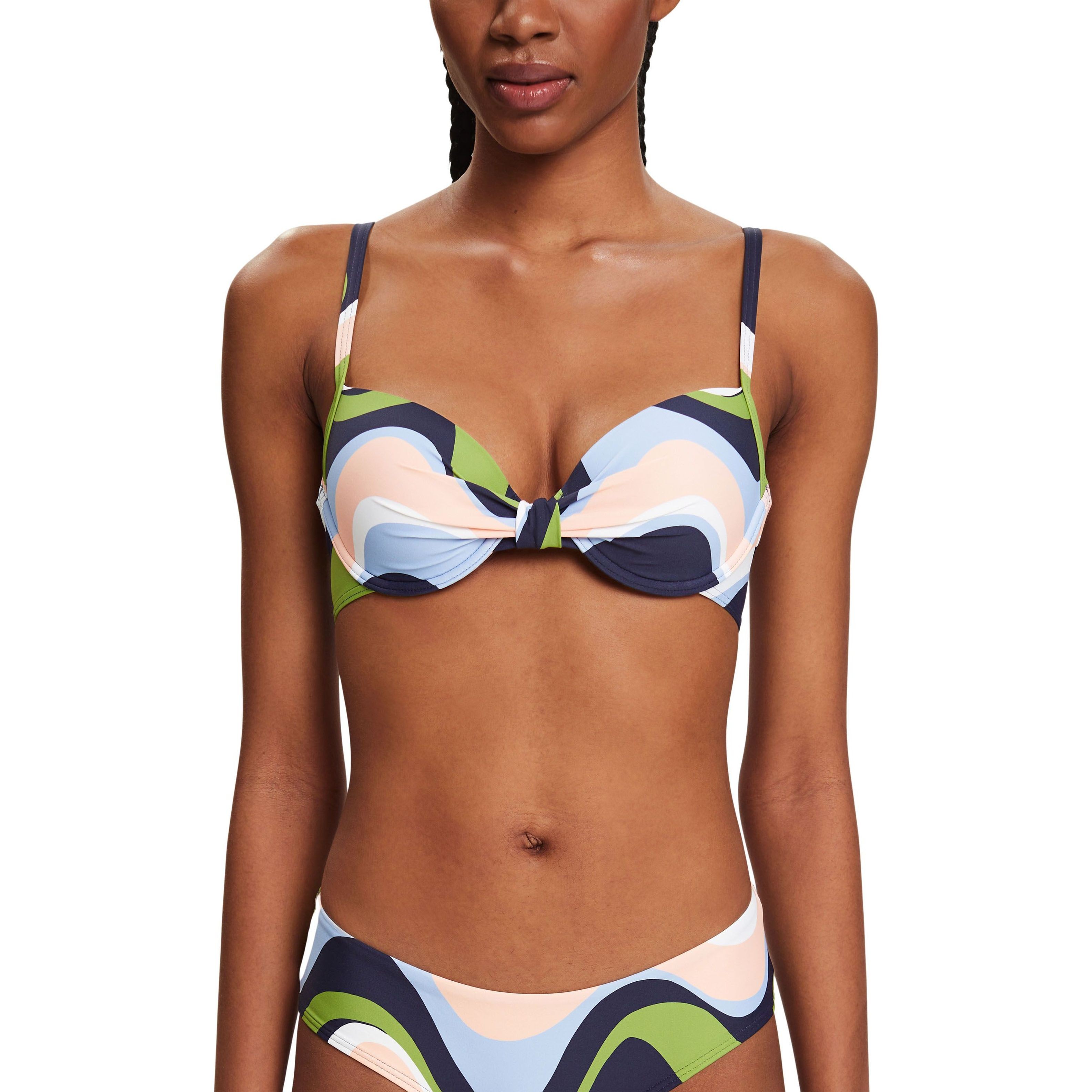 ESPRIT Viršutinė kostiumėlio dalis moterims, Mėlyna, Wave beach Bikini top 2