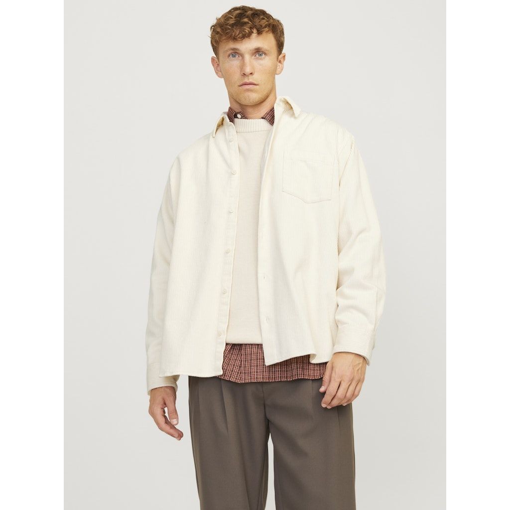 JACK & JONES Lengva striukė vyrams, Smėlio, Blicher cord shirt 3