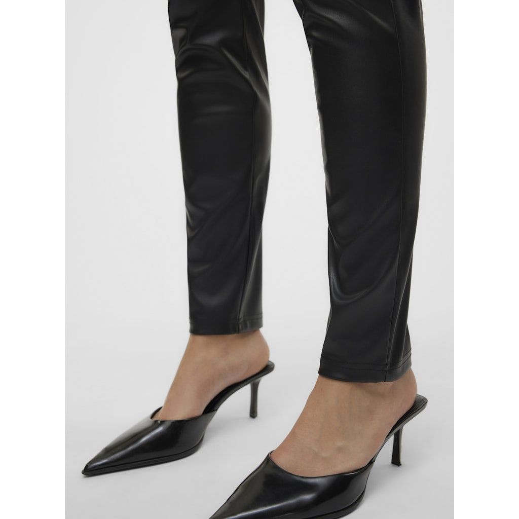 VERO MODA Odinės kelnės moterims, Juoda, Ciff leggings 4