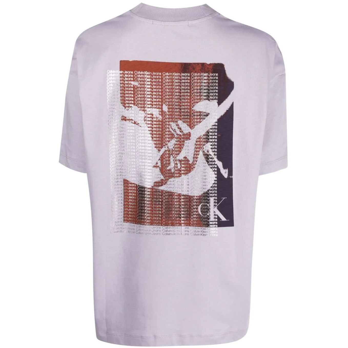 CALVIN KLEIN JEANS Marškinėliai trump. rankovėmis moterims, purple, Back photoprint tee 2