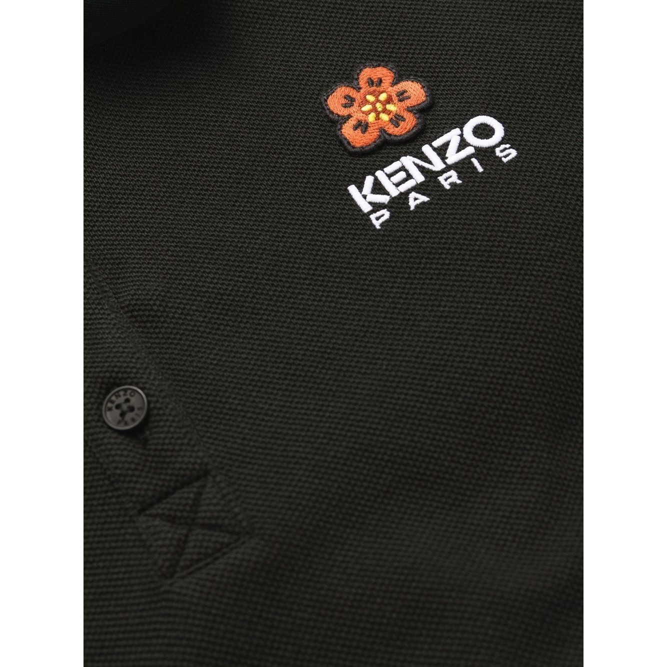 KENZO Midi suknelė moterims, Juoda, Crest logo polo dress 2