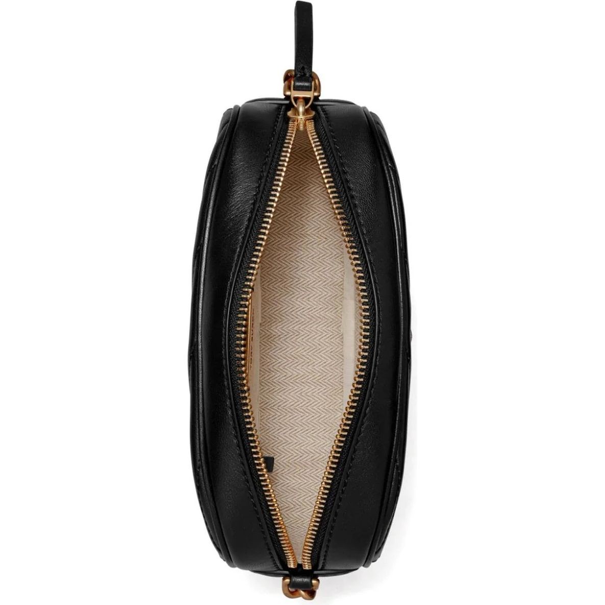 TORY BURCH Rankinė per petį moterims, Juoda, Kira chevron camera bag 4