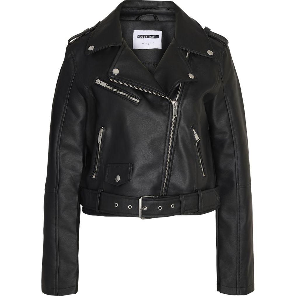 NOISY MAY Striukė moterims, Juoda, NMPAULINA LEATHER 2