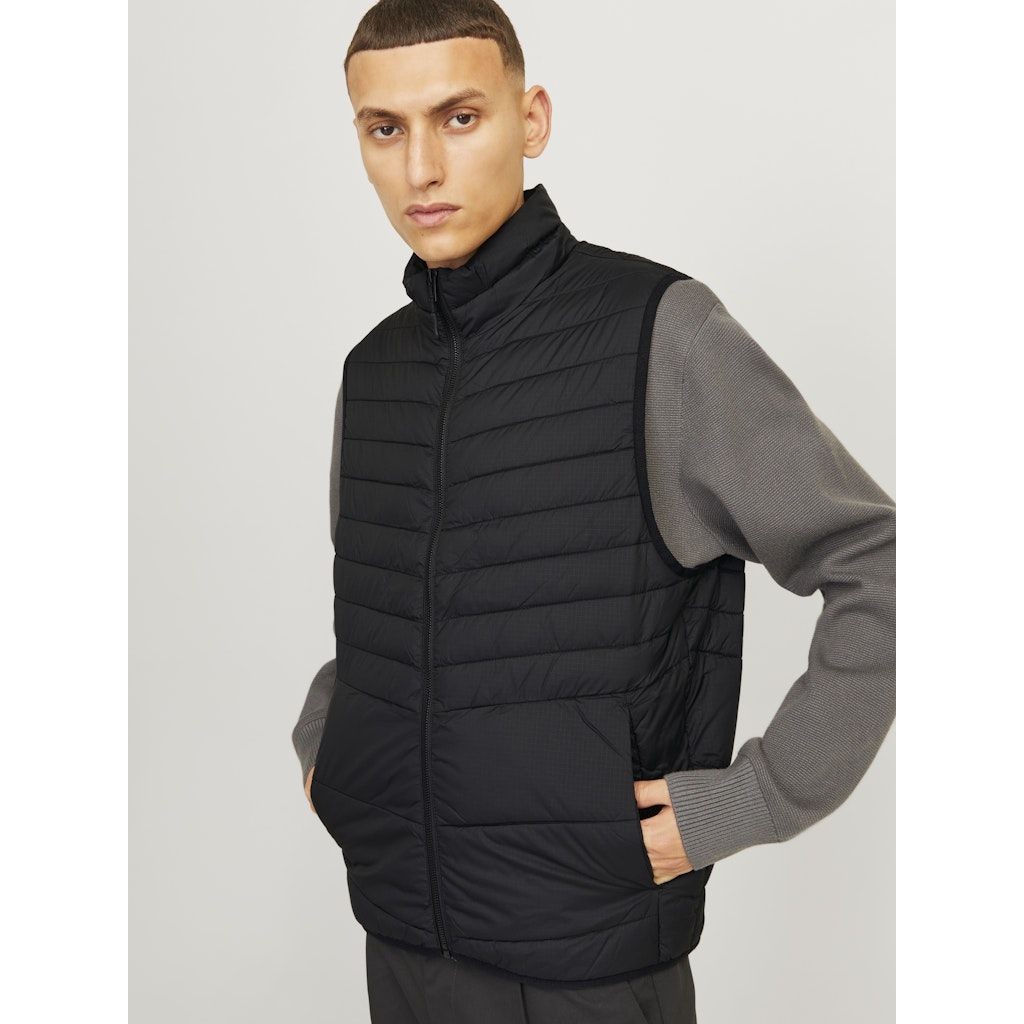 JACK & JONES Pūkinė liemenė vyrams, Juoda, State packable bw collar 6
