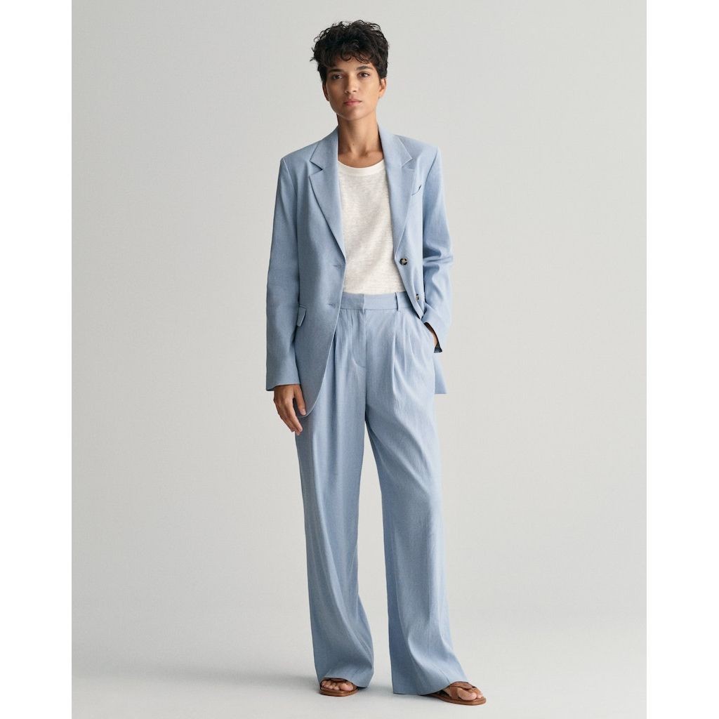 GANT Kelnės moterims, Mėlyna, REL STRETCH LINEN TAILORED 5