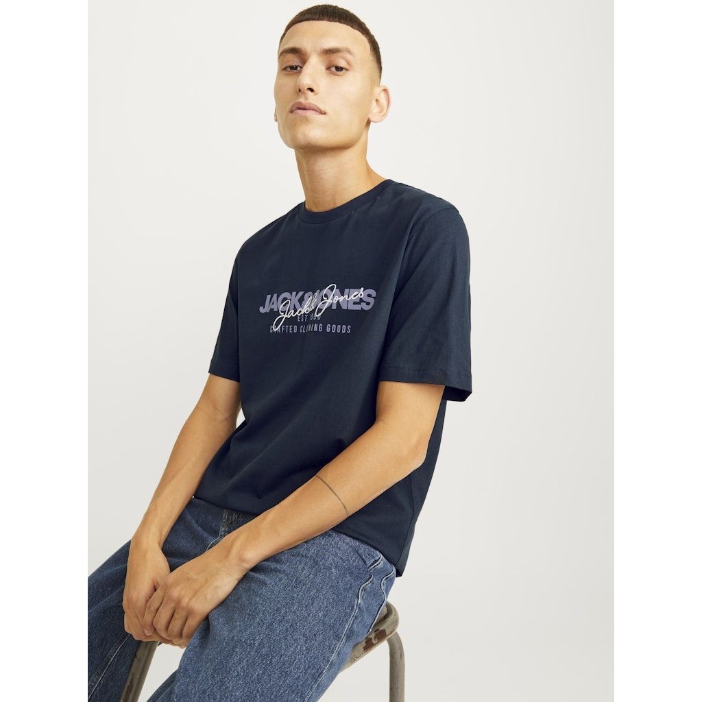 JACK & JONES Marškinėliai vyrams, Mėlyna, Alvis tee 6