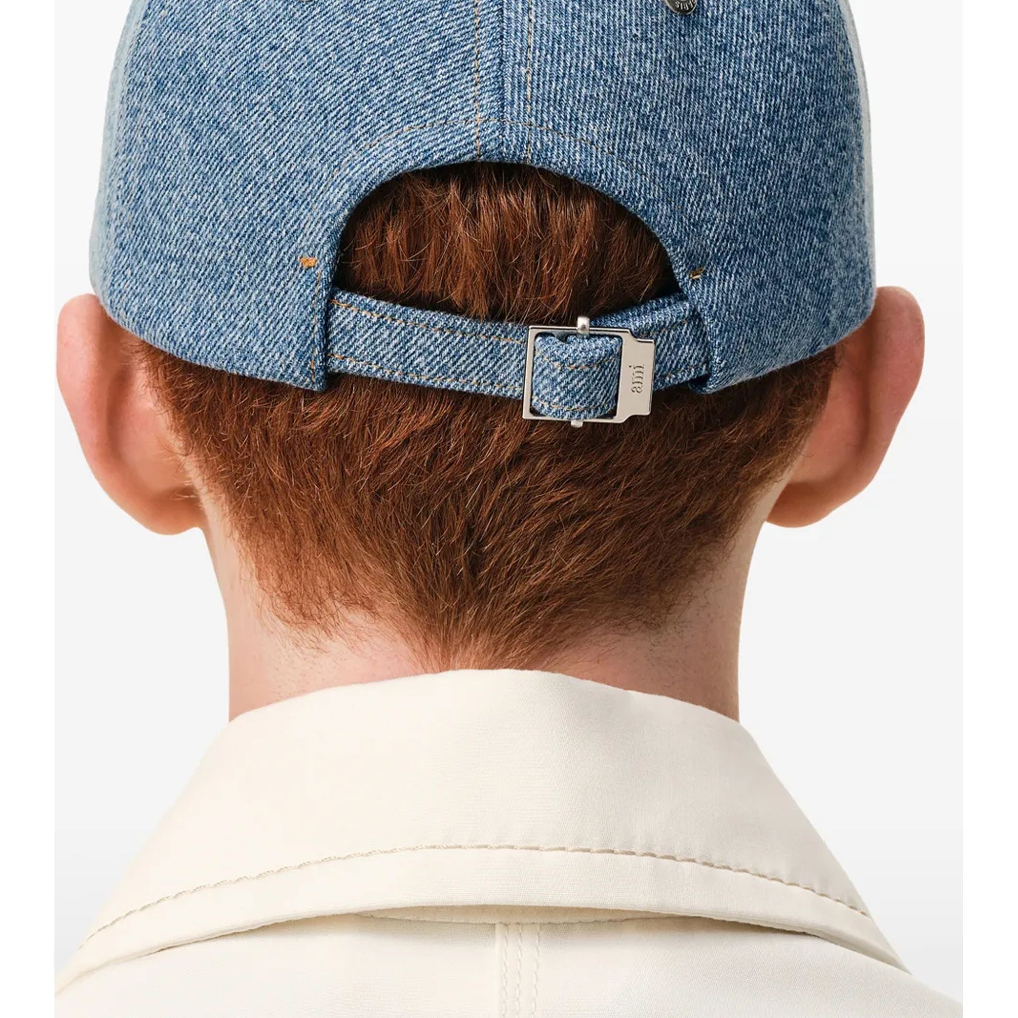 AMI PARIS Kepurė, Mėlyna, Ami de coeur embroidery cap 4