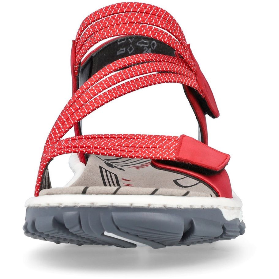 RIEKER Basutės moterims, Raudona, SANDALS 12