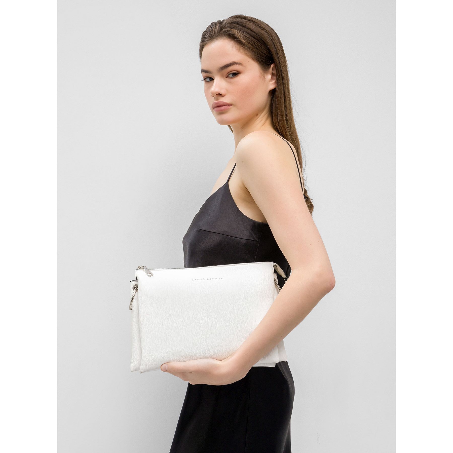 KEDDO Rankinė per petį moterims, Balta, Crossbody 6