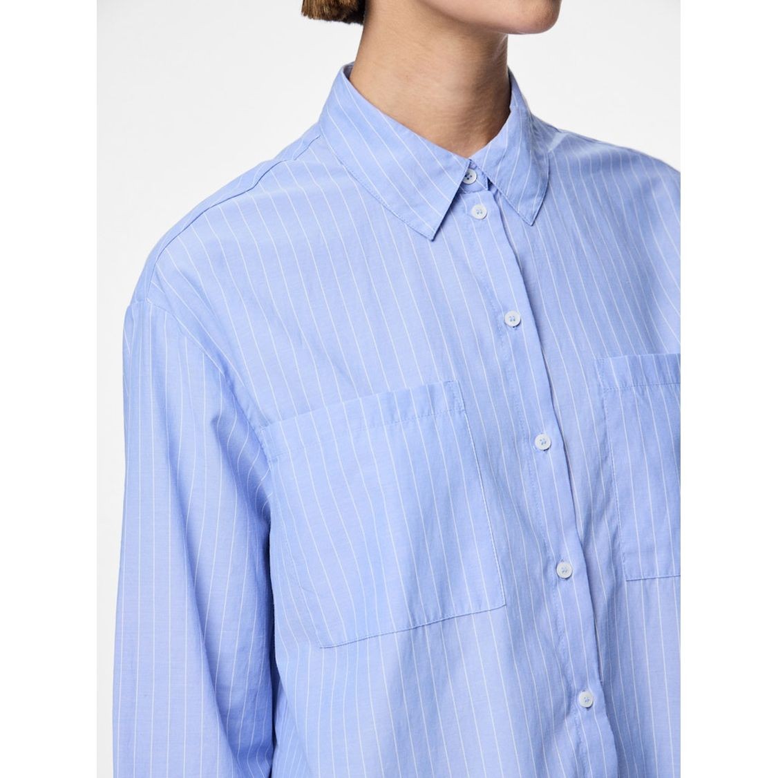 PIECES Marškiniai ilgomis rankovėmis moterims, Mėlyna, Melia shirt 6