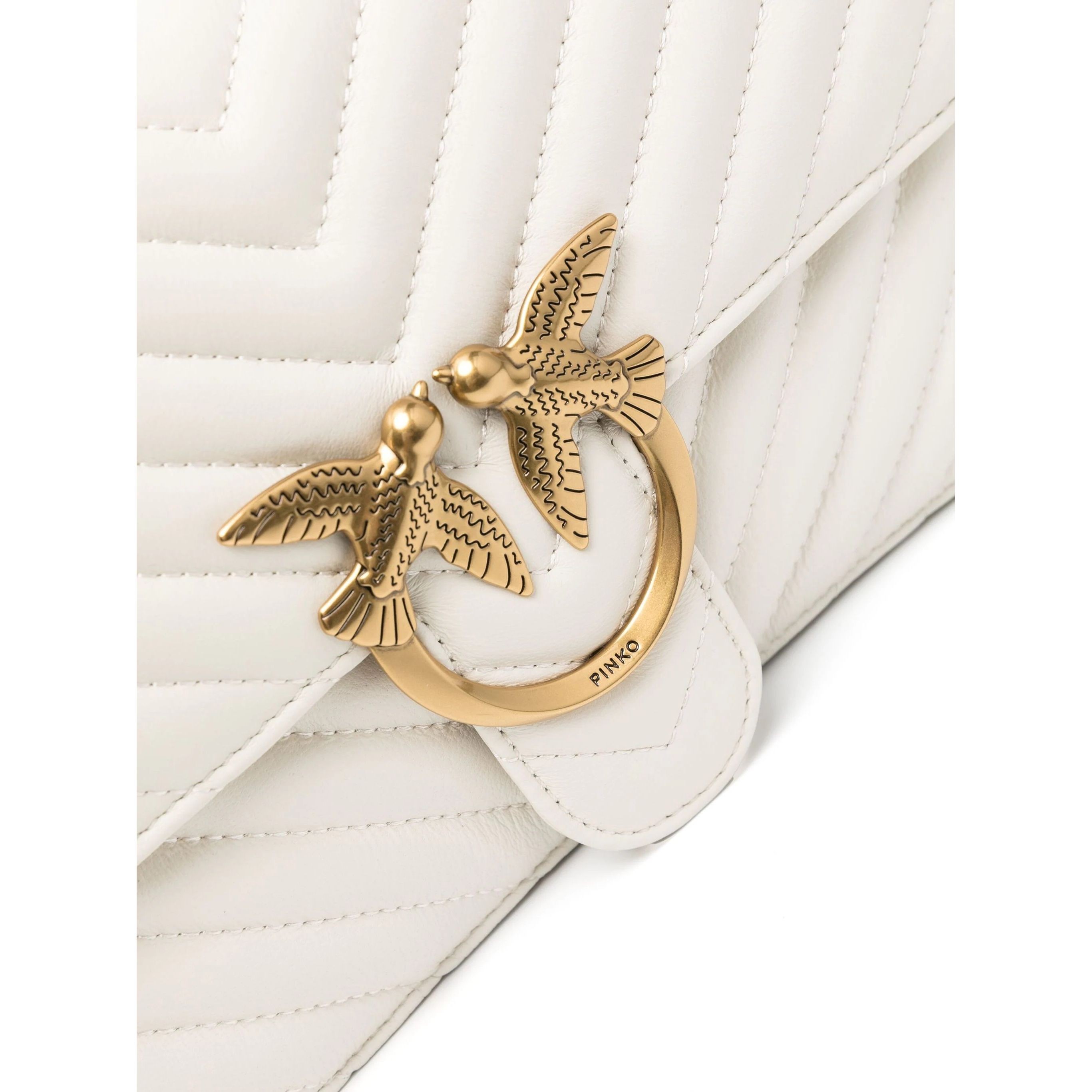 PINKO Rankinė per petį moterims, Balta, Classic love bag one chevron 3