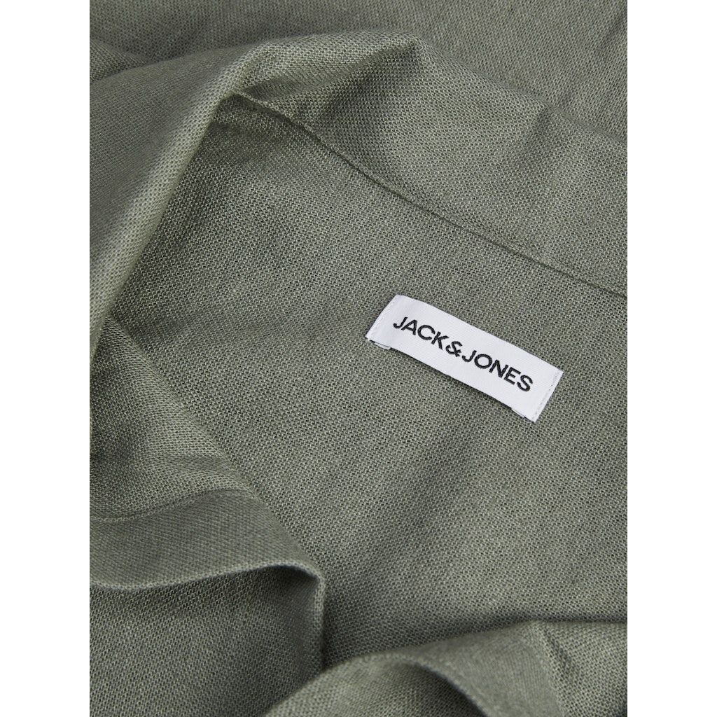 JACK & JONES Marškiniai trump. rankovėmis vyrams, Chaki, Wayne solid resort shirt 2
