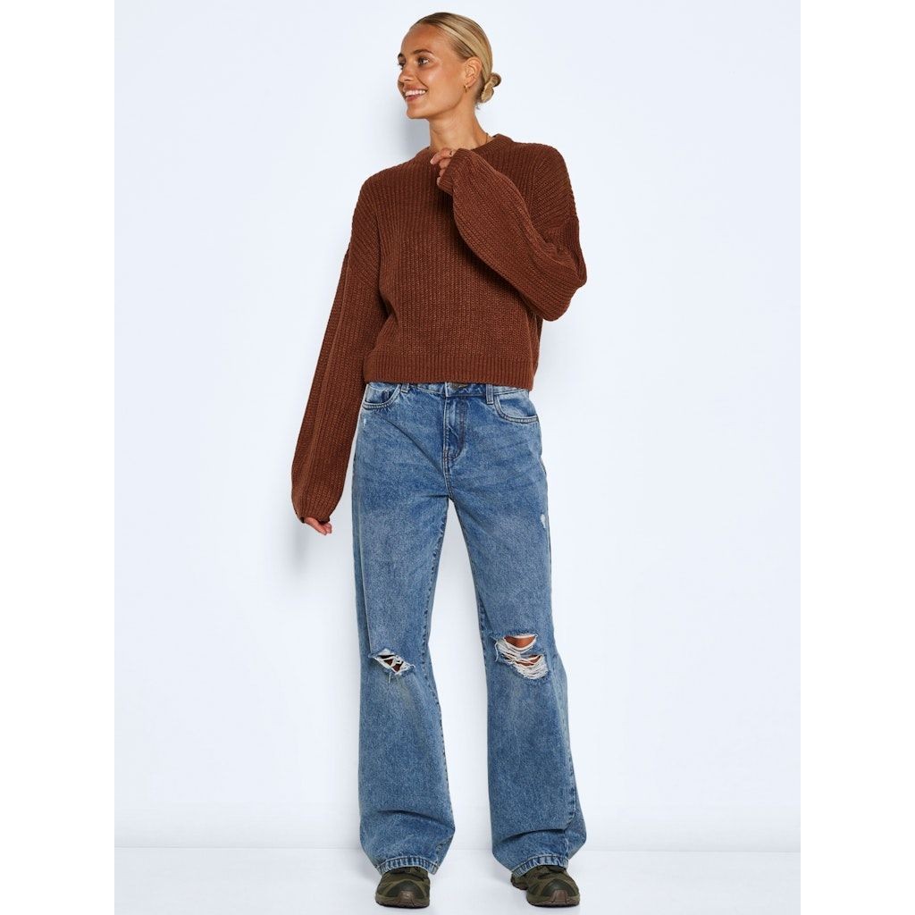 NOISY MAY Megztinis moterims, Ruda, NMTIMMY L/S O-NECK KN 3